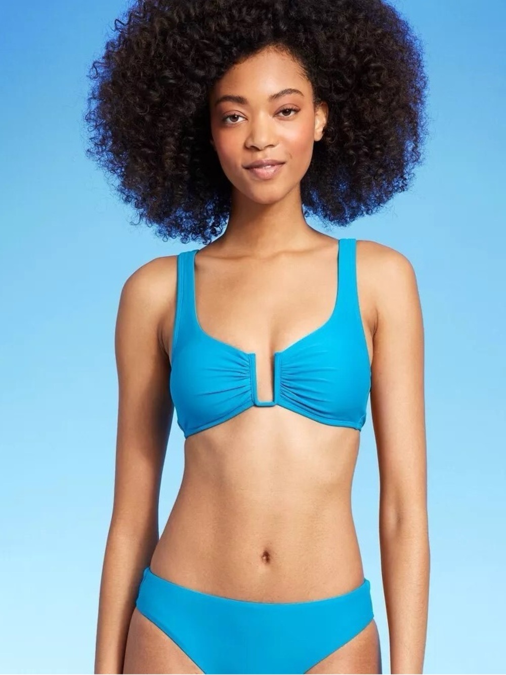 Shade and Shore U-Wire Bikini Top and Bottom Set - Bright Blue Size Medium